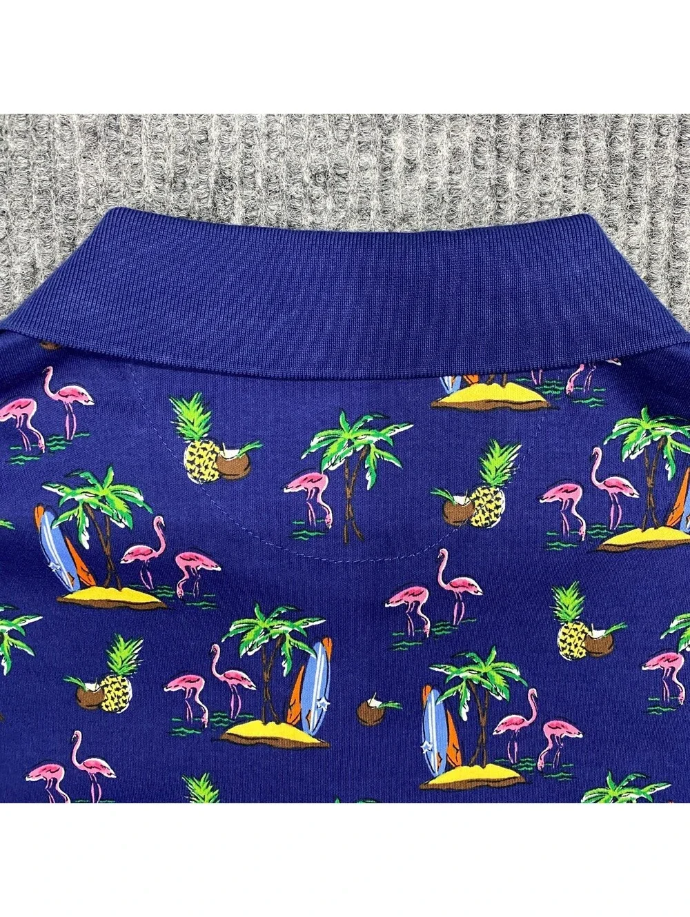 Polo Ralph Lauren Shirt Mens L Classic Fit Blue Tropical Hawaiian Geometric AOP